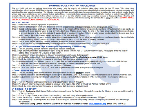 pool start up guide